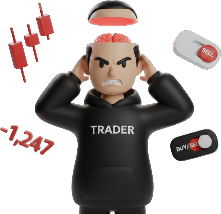 Frustrated trader illustration