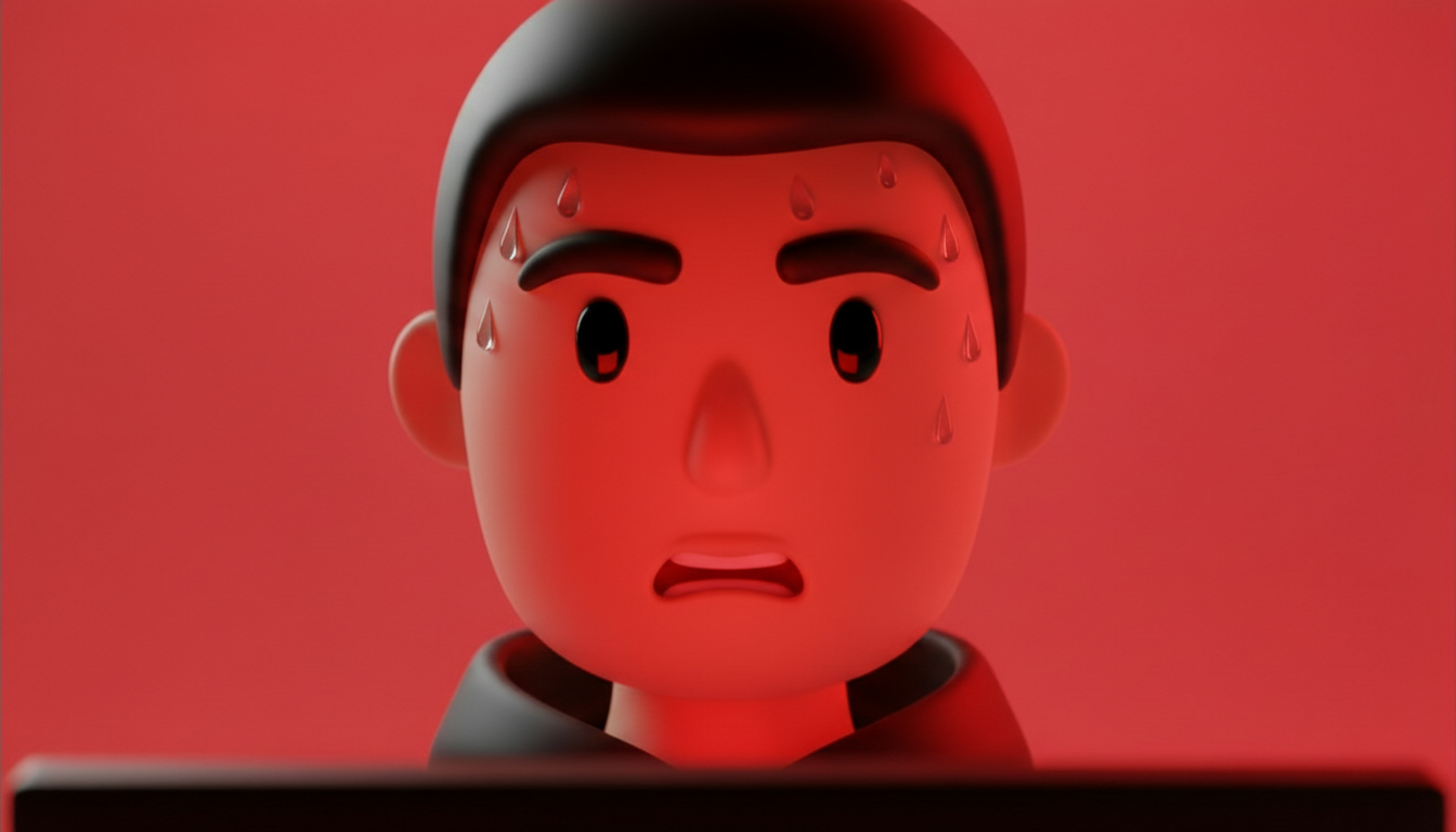 Stressed trader experiencing tilt and fight-or-flight response